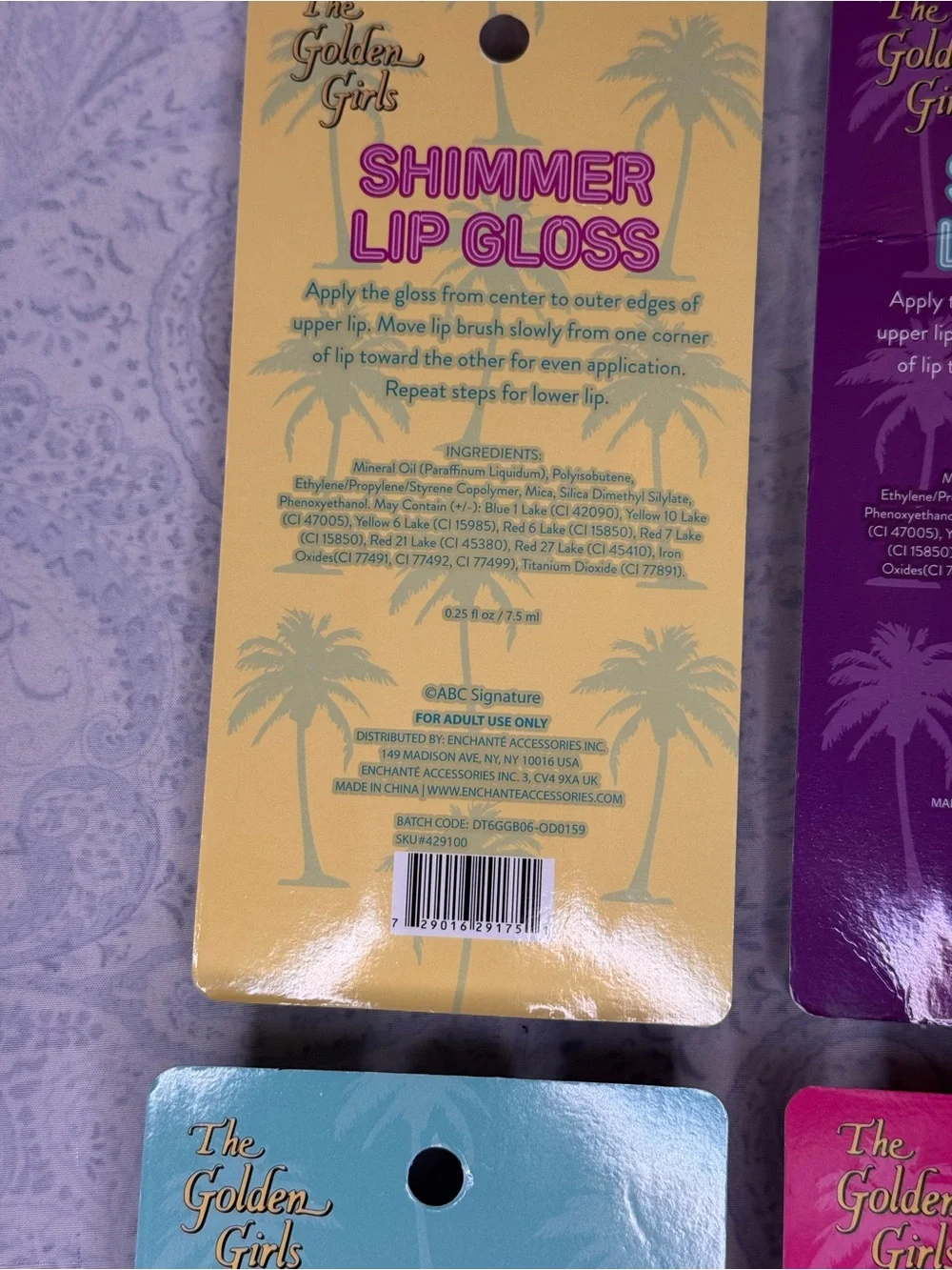 The Golden Girls Lip Gloss Set - Sophia, Dorothy, Rose & Blanche